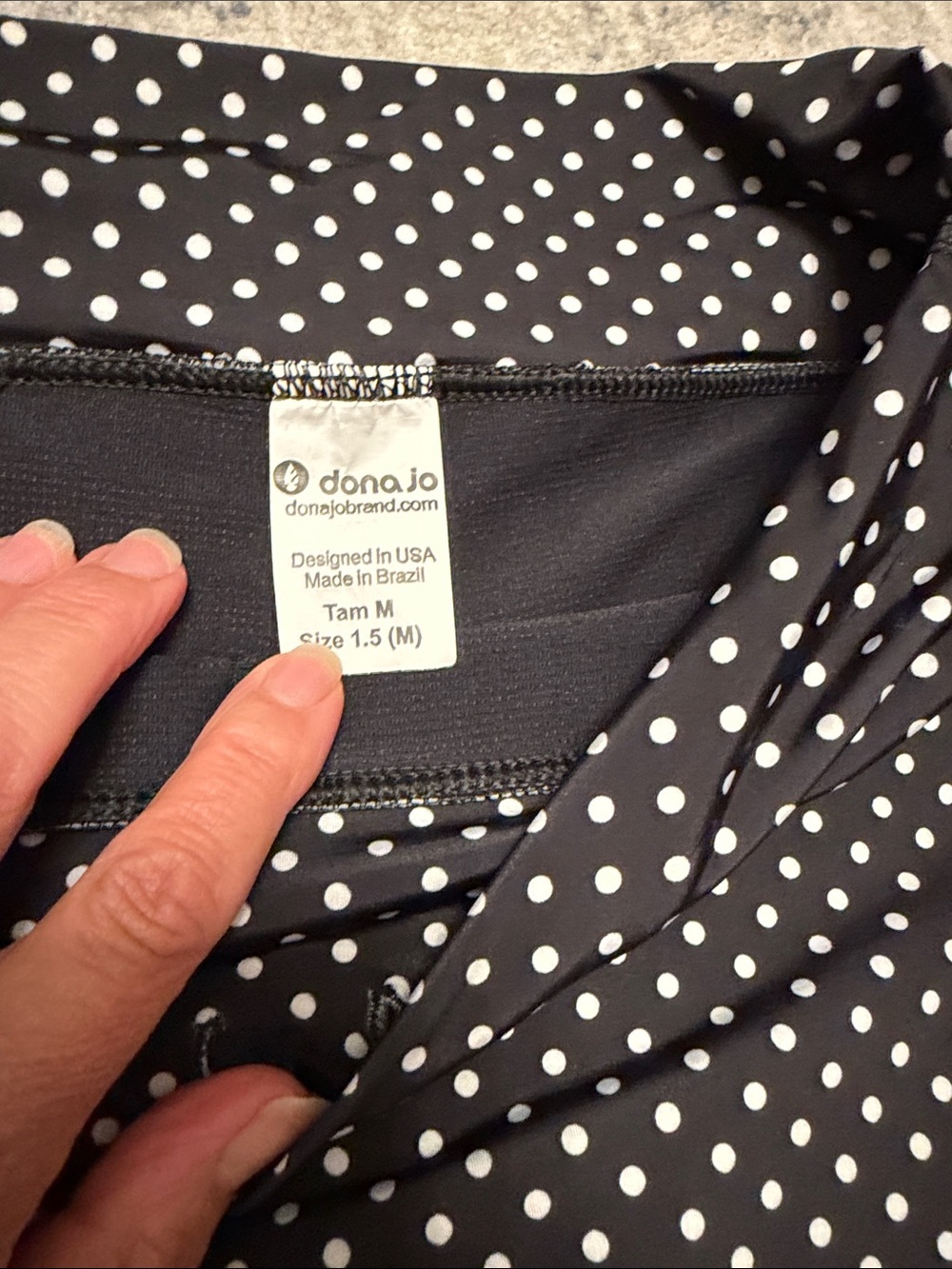 Dona Jo Polka Dot Tiered Ruffle Skort - Black/White - Picture 4 of 6